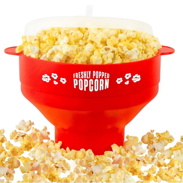 Recipiente para palomitas de maíz de microondas Stock Your Home de silicona, rojo, 3.5 L