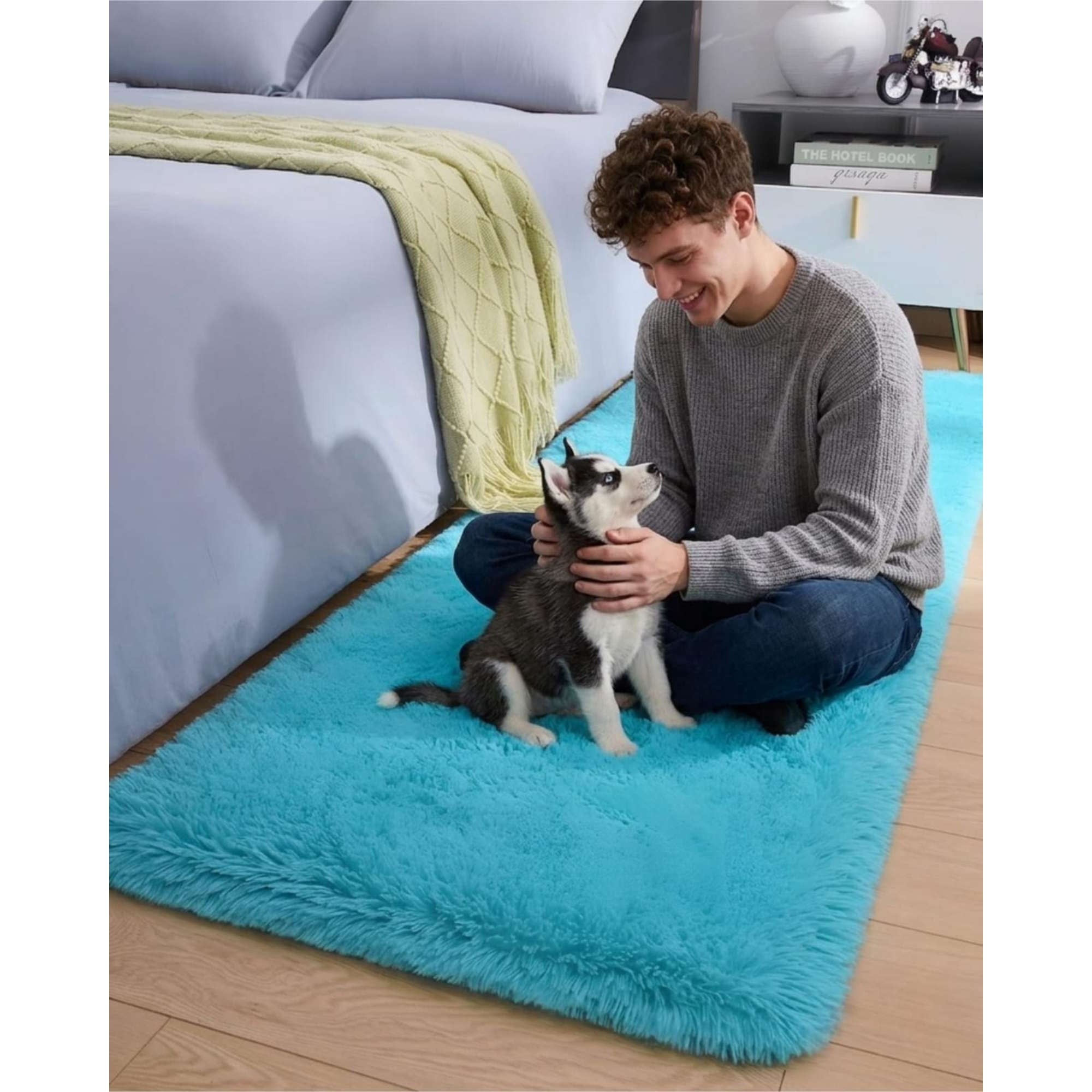 Todo Para El Hogar - Alfombra Pasillera Pelo Suave Largo Shaggy 70x150 Cm