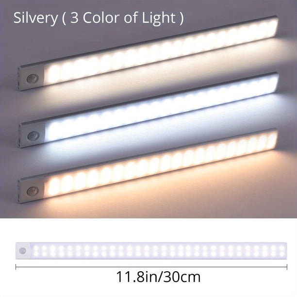 1pc LED Motion Sensor Cabinet Light, Under Counter Closet Lighting, Wireless Magnetic USB Rechargeable Kitchen Night Lights, Battery Powered Operated Light For Wardrobe Closets Cabinet Cupboard Stair