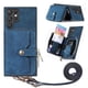 thumbnail image 1 of Funda Tipo Cartera con Correa Cruzada para Samsung Galaxy S23 Ultra Protección Contra Golpes Azul, 1 of 5
