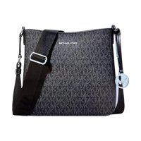 Cartera Michael Kors Jet Set Travel Small Shoulder Messenger Crossbody Bag Black Signature/Silver Tone