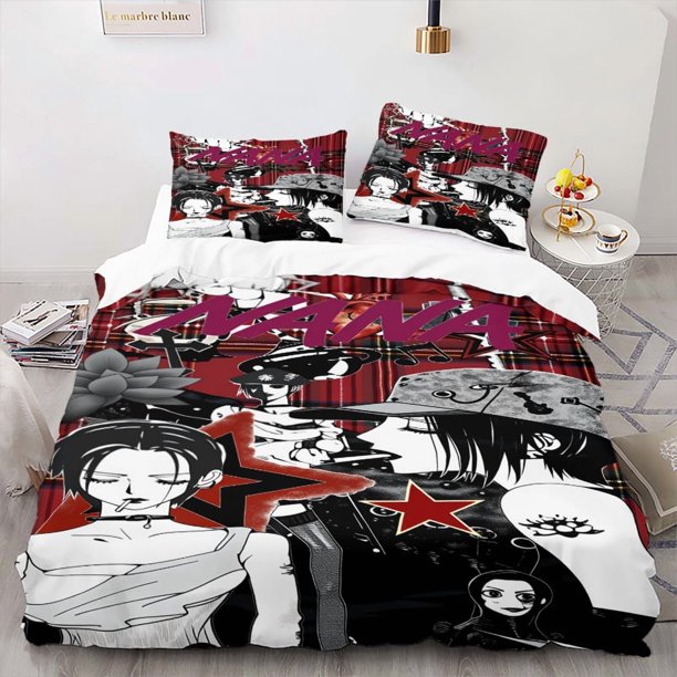 NANA Collage Art Themed Printed Bedding Including a Soft Duvet Cover and Two Pillowcases Suitable for All Seasons an Ideal Choice for Home Bedrooms and Guest Ro