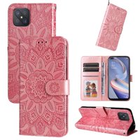 Funda Tipo Cartera Foxdock Para Oppo A53 5G , Diseño Girasol En Relieve, Cuero Pu, Cierre Magnético, Soporte Y Tarjetero