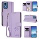 thumbnail image 2 of Funda Cartera Trébol para Motorola Moto G 2024 5G con Ranuras Tarjetas y Carga Inalámbrica Morado claro, 2 of 6