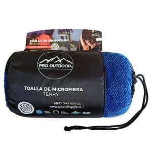 Pro Outdoor - Toalla Microfibra Terry Azul Azul L