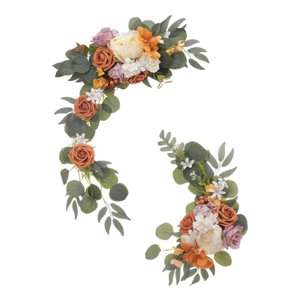 Bothyi - 2 Uds Arco De Boda Flores Hermosa Decoración Para Vacaciones Boda Día De San Valentín Naranja