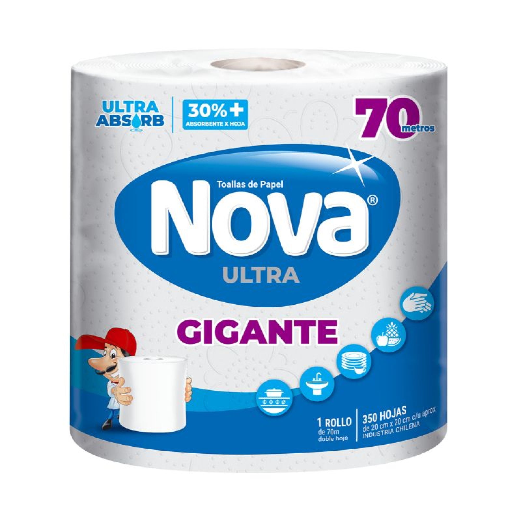 Nova - Toalla De Papel Gigante Doble Hoja 70 M 1 Un