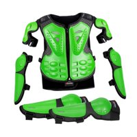 Magideal - Traje De Protección De Motocicleta Para Niños Con Coderas, Rodilleras, Equipo De De Cross, Conjunto De Protección De Conducción Para Deportes Al Verde