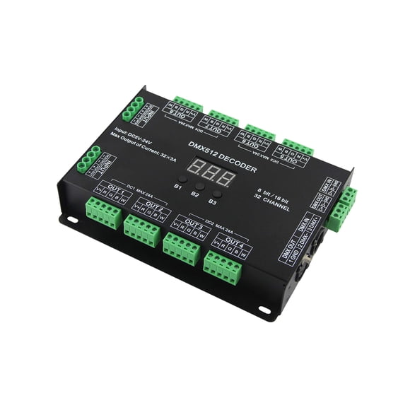 Controlador decodificador LED 32 canales 96A RGBW DMX 512