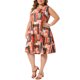 thumbnail image 4 of Vestido de verano sin mangas con cuello redondo y bolsillos para mujer de talla grande Agnes Orinda, 4X Naranja, 4 of 6