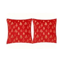 Xusx111 - Árbol De Navidad Rojo Tirar Almohadas Cubiertas 18X18 Pulgadas Set De 2,Casos De Cojines Decorativos Suaves,Decoración Del Hogar Para Sofá Cama Sala De Estar