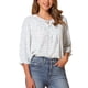 thumbnail image 4 of INSPIRE CHIC Blusa Bohemia de Mujer con Estampado Floral, Cuello con Lazo, Manga 3/4, Tops Casuales M Blanco Azul, 4 of 6