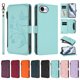 thumbnail image 3 of Funda Cartera Mariposa para [iPhone 17e/iPhone 16e] con Soporte y Cremallera Verde menta, 3 of 6