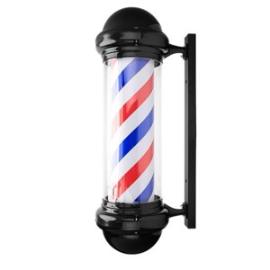 Ioensy - Luz De Poste De Peluquero, Luz De Señal Abierta De Salón Resistente Para Peluquería Interior, Exterior, Rojo, Azul, Blanco