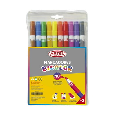 Estuche 10 Marcadores Dobles 20 Colores Artel