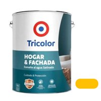 Tricolor - Esmalte Al Agua Satinado Hogar Y Fachada 1Gln Amarillo Tropical