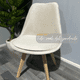 thumbnail image 2 of Silla De Comedor Tulip Tapizado Terciopelo O Felpa Con Base Madera - Beige, 2 of 3