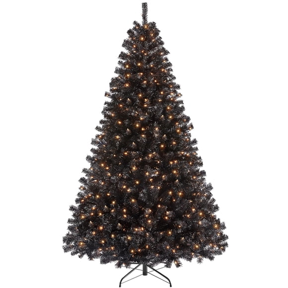 Árbol de Navidad Yaheetech 2,3 m Preiluminado Negro