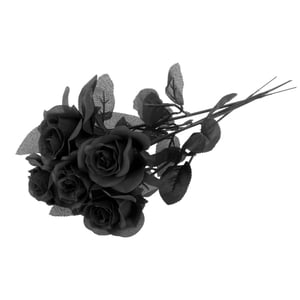 Bothyi - Rosas De Poliéster Centros De Mesa De Halloween Decoración De Fiesta Negro