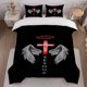 thumbnail image 1 of Red Cross Themed Three-Piece Bedding Set Duvet Cover and Pillowcase Set Soft and Comfortable for All Seasons, 1 of 1