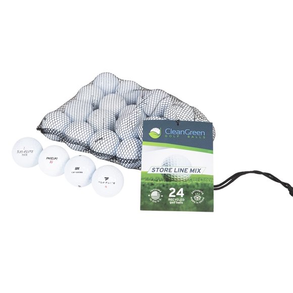 Pelotas de golf Clean Green Store Line recicladas, 24 unidades, con bolsa