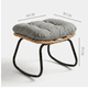 thumbnail image 3 of Silla Mecedora Boho Papasan Nido + Reposa Pies Moderna GRIS, 3 of 5