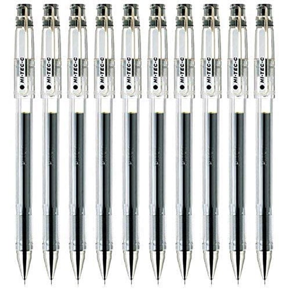 Bolígrafo de tinta gel Pilot Hi-Tec-C 04, punta ultrafina, 0,4 mm, color negro