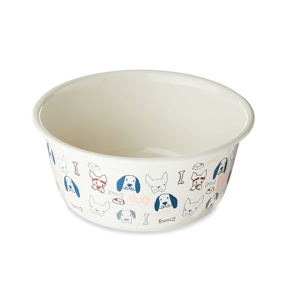 Plato Perro Vibrant Life Doggie Faces 4 Cup Acero Inoxidable
