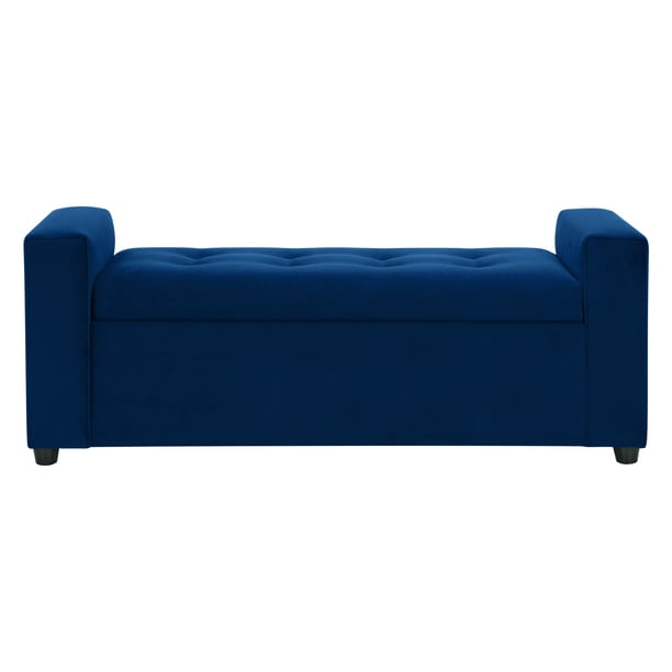 Banqueta Baul Lawin 2c Felpa 30 Azul Marino