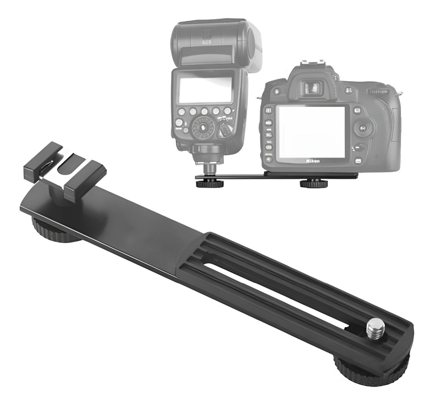 Genérica - Placa Universal Doble Zapata Cámara Dslr Rosca 1/4 Micrófono