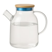 Disparo - Tetera Vidrio 1800Ml Con Tapa Bambu Mango Vidrio Tetera Te