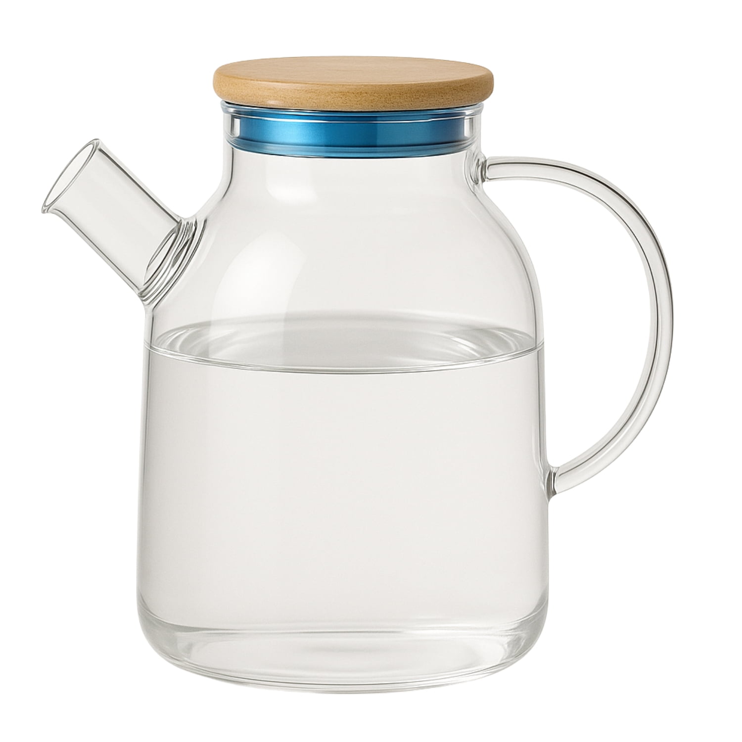 Disparo - Tetera Vidrio 1800ml Con Tapa Bambu Mango Vidrio Tetera Te