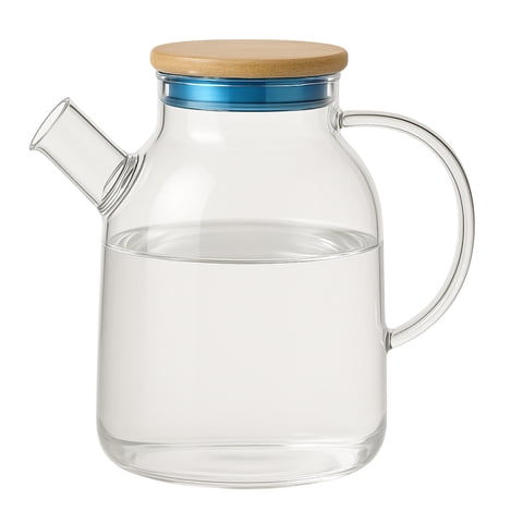 Disparo - Tetera Vidrio 1800Ml Con Tapa Bambu Mango Vidrio Tetera Te