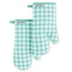 thumbnail image 2 of Juego de 2 guantes de cocina KitchenAid a cuadros, color gris antracita, 2 of 3