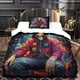 thumbnail image 3 of Juego de funda nórdica con diseño de esqueleto humano para cama infantil y dormitorio de adultos, funda nórdica con estampado 3D estilo urbano, juego de cama de microfibra suave de 2 piezas., 3 of 3