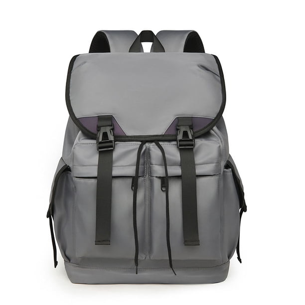 New fashion trend large capacity backpack outdoor leisure solid color multi-layer storage waterproof wear-resistant nylon cloth