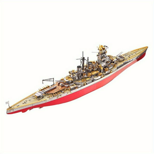 Piececool 350pcs/set 3D Puzzles For Adults, Metal Battleship Model Kit, Kongou Warship 3D Metal Model Building Kit For Adults Teens DIY Craft Toys, Great Birthday