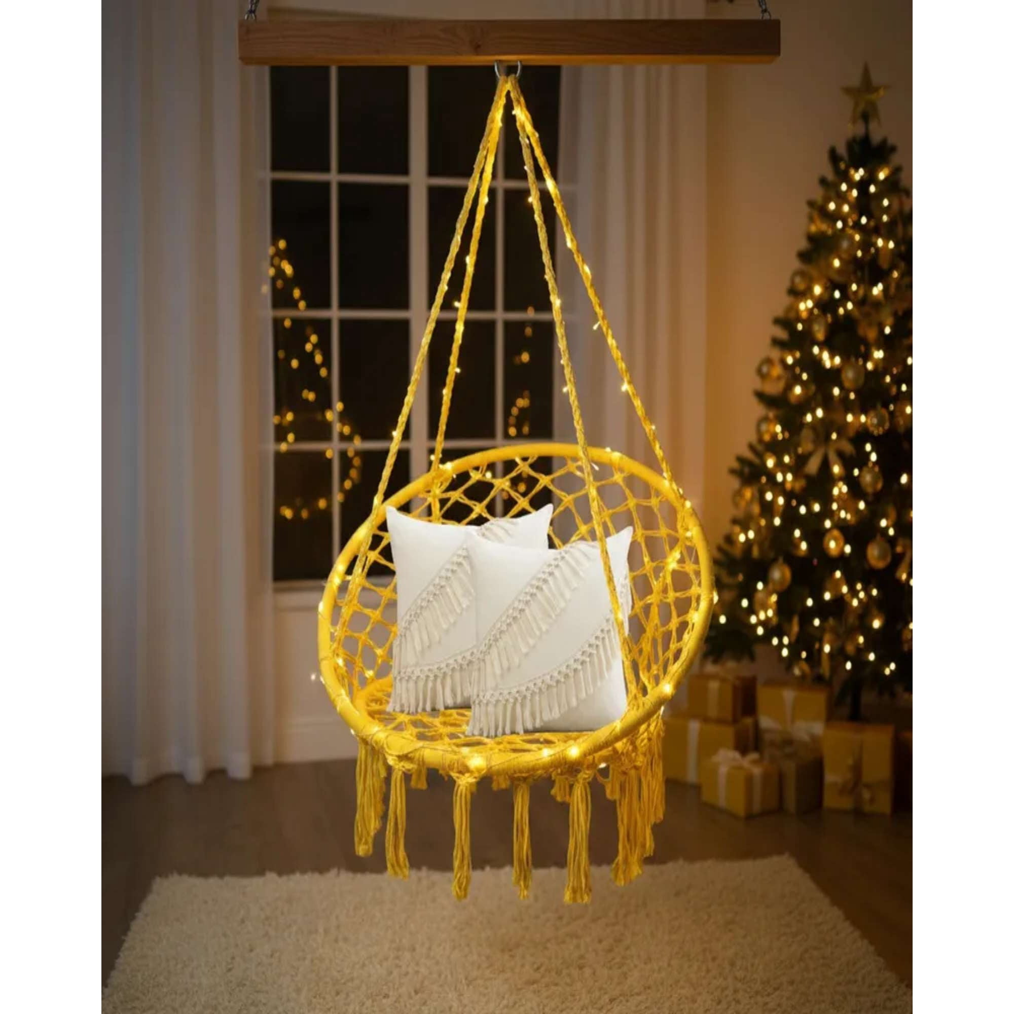 Tengfei - Hamaca Silla Colgante Mas 2 Cojines Interior Y Exterior