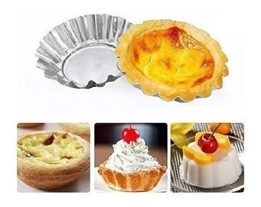 Genérico - 12 Molde Mini Tartaleta Moldes De Tartas De Huevo 6,7Cm