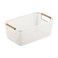 Bothyi - Cesta De Almacenamiento Reutilizable Decorativa Multiusos Para Baño, Cocina, Exterior, Color Blanco M