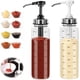 thumbnail image 1 of Botellas de vidrio para salsa, juego de 2 dispensadores de aceite de oliva de 500 ml, prensa de aceite de miel y aderezo de kétchup sin goteo (2 unidades de 500 ml), 1 of 5