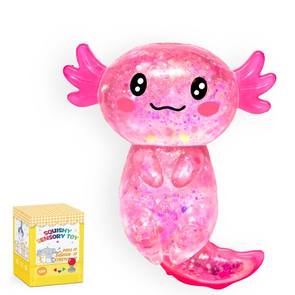 Juguete Apretable CZYWJMEI Axolote Rosa con Purpurina 3.35"x3.94"