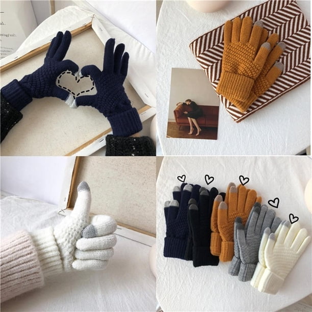 Guantes De Lana Uso Casual, Variedad Colores, Invierno, Frio multicolor Única
