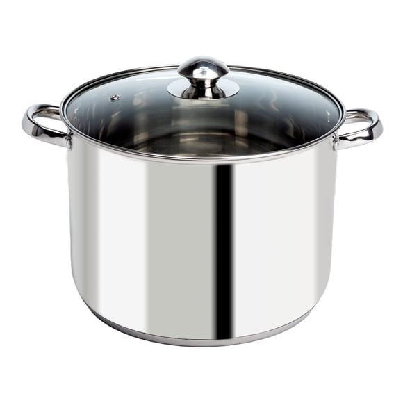 Olla de fondo grueso Ecolution 7,5 L de acero inoxidable con tapa de vidrio