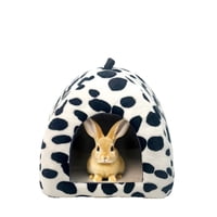 Xusx111 - Cama De Cerdo De Guinea, Accesorios De Casa De Escondite Caliente De Cerdo De Guinea Cama Acogedora Para Animales Pequeños Hamsters Chinchillas Conejos Enanos Erizos (Puntos Blancos Y Negros