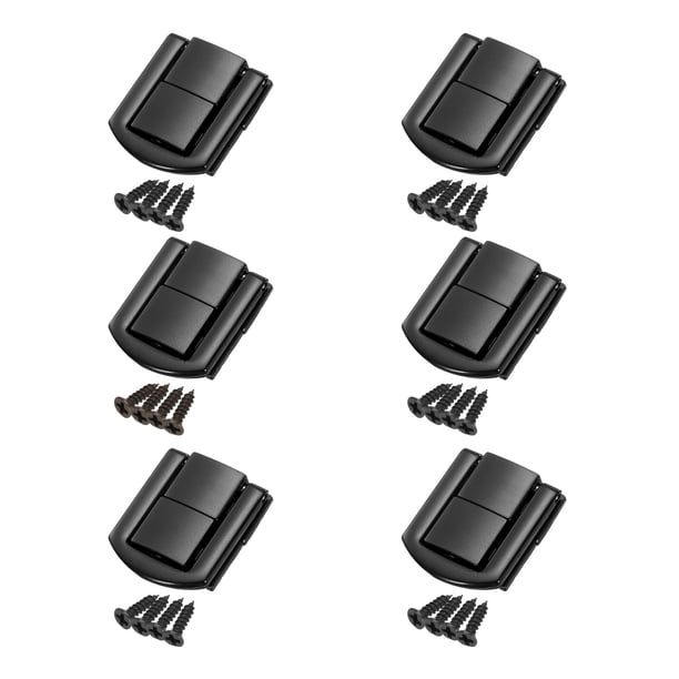 Uxcell 6 Pcs Pestillo de Trinquete 1" x 0.8" Cierre de Pestillo Mini Broche para Caja de Joyería Caja de Regalo Negro Oscuro