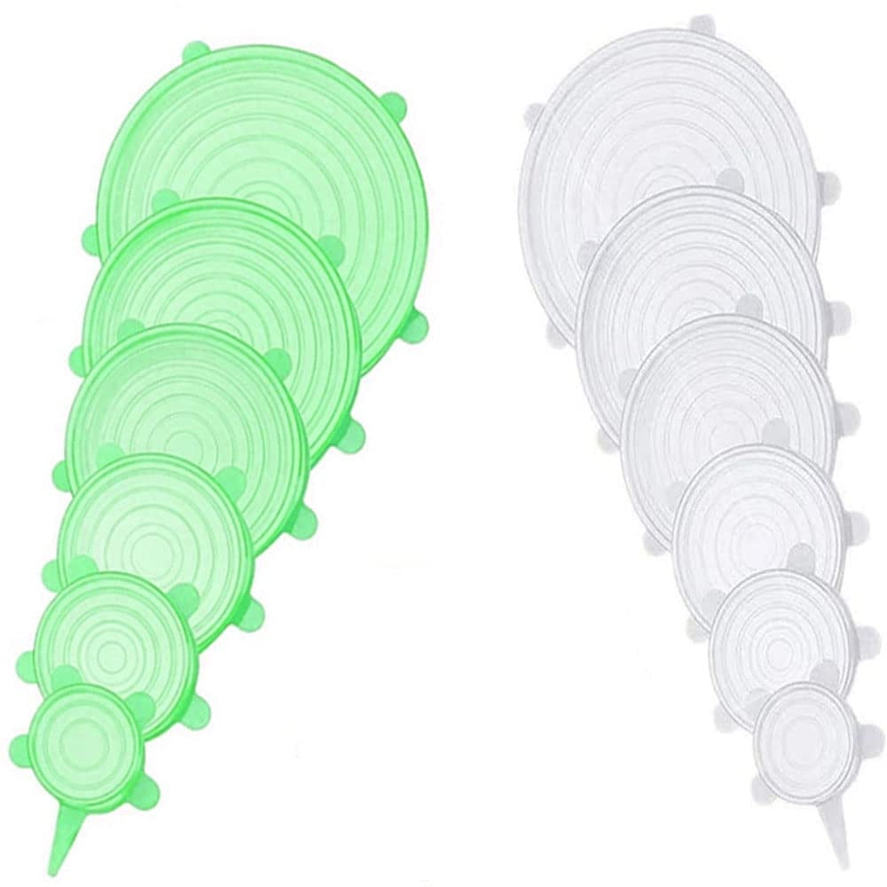Juego De Tapas Elásticas De Silicona Jyyhsf, 12 Unidades, 6 Tamaños, Almacenamiento De Alimentos