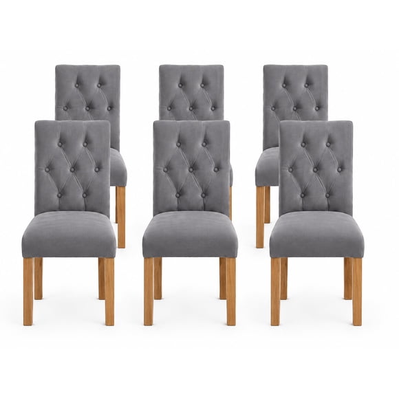 Pack 6 Sillas De comedor De madera Capitonés