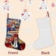 thumbnail image 3 of Grimsburg Tema: Calcetines de Navidad, fino lino blanco para colgar en escaleras y chimenea, decoración navideña para el hogar, regalo de Navidad. 45cm × 32cm, 3 of 5