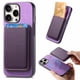 thumbnail image 1 of Funda de Cuero Magnética con Tarjetero para iPhone 16 Pro Cubierta Delgada Morado, 1 of 5